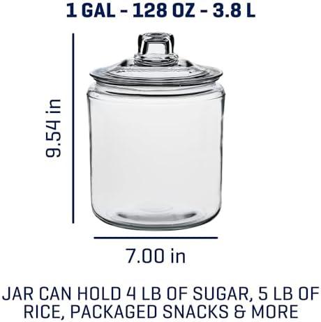 Anchor Hocking Heritage Hill 1 Gallon Glass Jar with Lid, Set of 2 - Image 2