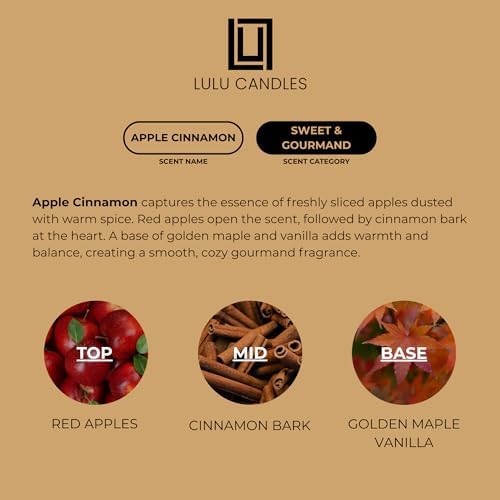 Lulu Candles | Apple Cinnamon | Luxury Scented Soy Jar Candle | Hand Poured in The USA | Highly Scented & Long Lasting (9 Oz.) - Image 4