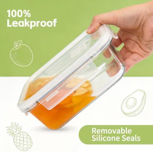 Extra Large Glass Storage Containers with Lids, 85oz & 22oz 4 Pack - Image 3