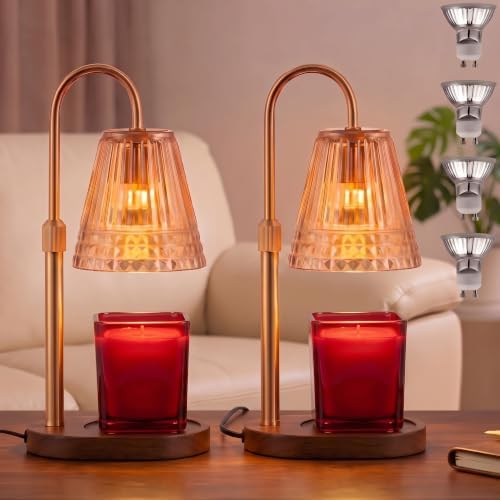 Candle Warmer Lamp with Dimmer & Timer, Adjustable Height for Jar Candles, Birthday Gifts for Mom Women Sister, Wax Warmer for Jar Candles (2 Pack) by Unknown