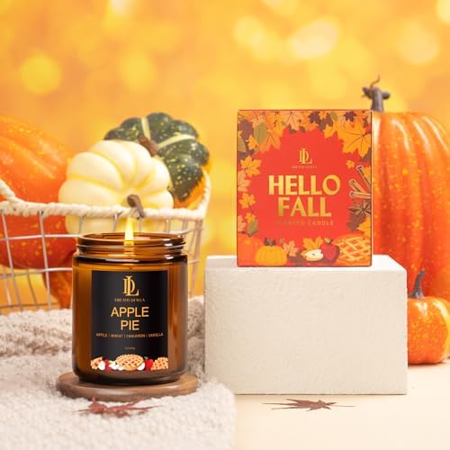 DL DREAMY DEWLA Fall Candle, Apple Pie Scented for Home, 7oz Soy Wax - Image 4