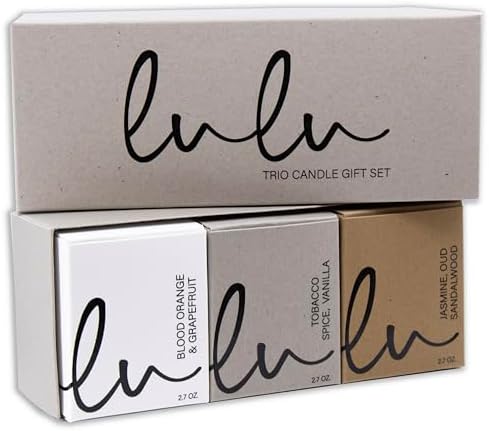 Lulu Candles | Jasmine, Oud & Sandalwood, Tobacco Spice & Vanilla, Blood Orange & Grapefruit | Luxury Scented Soy Jar Candle | Hand Poured in The USA | Highly Scented (Gift Set 3 PC - 2.7 Oz Votives) - Image 2