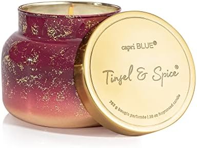 Capri Blue Glimmer Jar Candles - Luxury Holiday Scented Candles for Home - Long Lasting Soy Wax Blend - Scented Holiday & Home Decor - Tinsel & Spice Oversized Jar (28 oz) - Image 2