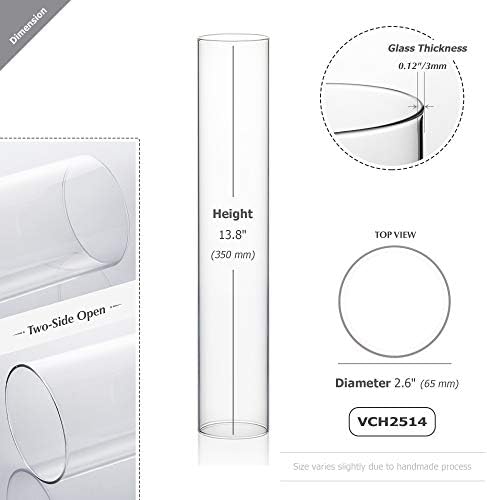 WGVI Hurricane Candle Holder Sleeve, Wide 2.5", Height 14", Clear Glass Cylinder Candleholder, Chimney Tube, Open Ended Candle Shade, 24 Pieces Bulk - Image 2