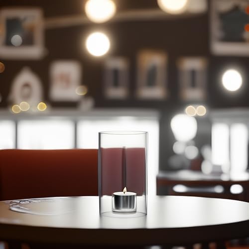 WGVI Hurricane Candle Holder Sleeve, Wide 5", Height 8", Clear Glass Cylinder Candleholder, Chimney Tube, Open Ended Candle Shade, 1 Piece - Image 3