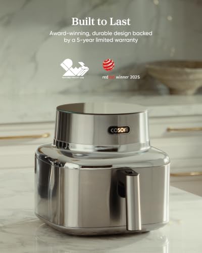 Cosori Iconic Stainless Steel Air Fryer, 6.5Qt, PFAS Free Ceramic Coating - Image 6