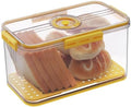 Gifhomfix Bread Box Airtight Bread Boxes for Kitchen Counter, Time Recording Bread Storage Container with Lid, Bread Holder for Homemade Bread, Toast, Bagel, Donut and Cookies, Yellow by Gifhomfix
