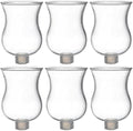 VIHOSE Bulk Set of 6 Clear Peg Votive Holders with Rubber Gasket 3.5" Glass Wholesale Candelabra Hurricane Glass Shades Votive Candleholder Cups for Modern Contemporary Home Decor by VIHOSE