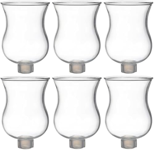 VIHOSE Bulk Set of 6 Clear 2.75" Peg Votive Holders with Rubber Gasket Glass Wholesale Candelabra Hurricane Glass Shades Votive Candleholder Cups for Modern Contemporary Home Decor by VIHOSE