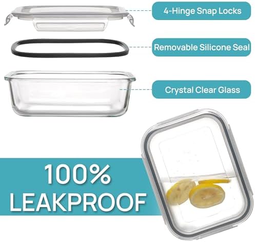 Vtopmart 2Pack 22oz Glass Storage Containers with Lids - Image 6