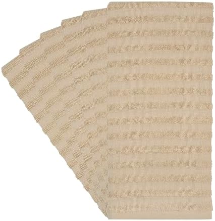 Premium Kitchen Towels 6 Pack 100% Cotton, 20"x28" - Tan Solid - Image 5