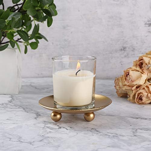 Iron Plate Candle Holder, Gold, Decorative Iron Pillar Candle Holder, Set of 3,Candle Stand for Wax Candles - Image 4
