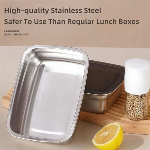 10 Pack Stainless Steel Food Storage Containers with Airtight Leak-Proof Lids, 34oz Reusable Meal Prep Lunch Boxes, Freezer & Dishwasher Safe Metal Containers for Leftovers & Snacks - Image 5