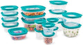 Rubbermaid 38-Piece Food Storage Containers with Snap Bases for Easy Organization and Lids for Lunch, Meal Prep, and Leftovers, Dishwasher Safe, Clear/Blue by Rubbermaid