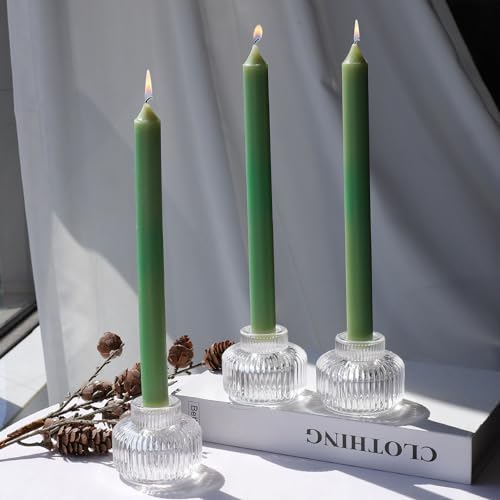 Woho 4pcs Candle Stick Candle Holder, Clear Taper Candle Holder for Wedding - Image 5