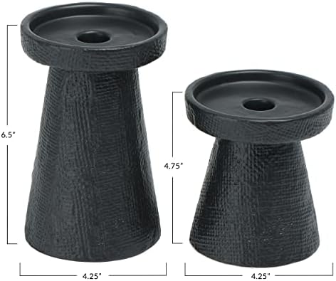 Main + Mesa Stoneware Pillar & Taper Candle Holders,(Pack of 8) - Image 4
