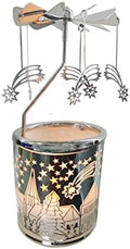 kingnero Carousel Candle Tea Light Holder Rotary Candle Holder Spinning Candleholder Metal Windmill Candlestick for Home Decor (Meteor) by kingnero