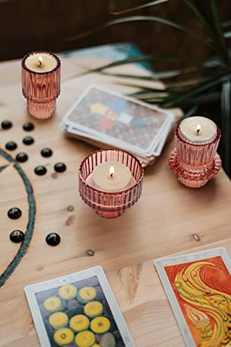 Vixdonos Glass Candlestick Holders Tealight Candle Holders for Table Centerpieces, Wedding Decor and Dinner Party (6 Pcs, Reddish Brown) - Image 7