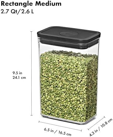 OXO Good Grips POP Container — Rectangle Medium — 2.7 Qt / 2.6 L — Matte Black, Organization and Storage Solution - Image 7