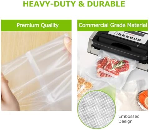 Bonsenkitchen Precut Vacuum Sealer Bags, 100 Gallon 11" x 16" Food Sealer - Image 4