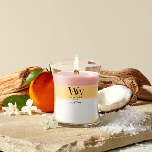 WoodWick Island Getaway Trilogy Tri-Scented Candle, Crackling Wick, 9.7oz - Image 2