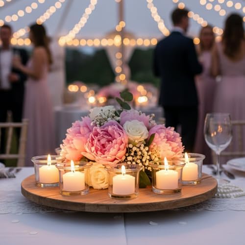 Letine 36-Pack Clear Glass Tealight Candle Holders - Thick Sturdy Votive/Tealight Holders Bulk for Wedding, Party, Home Decor | Perfect Replacement for Wall Sconces, Candelabras & Fireplace Screens - Image 4