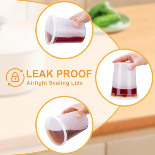 BYSNOW 50 Sets 32 oz Deli Containers with Lids - Image 4