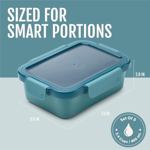 Ello Color Lock Ceramic-Coated 3.4 Cup Meal Prep Containers, 10 Pc, Blue - Image 5