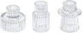 Vixdonos Glass Candlestick Holders Tealight Candle Holders for Table Centerpieces, Wedding Decor and Dinner Party (3 Pcs, Clear) by Vixdonos