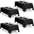 Decorelia Waterproof Black Table Cloths for Rectangle 6 Ft Table-4 Pack, Washable Polyester Rustic Faux Linen Reusable Table Cloth Cover for Wedding,Outdoor,Events, Party,Banquet, Dining, 60x102 Inch by Decorelia
