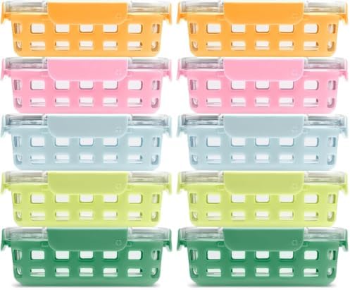 Ello Duraglass Glass Meal Prep Containers, 10 Pc, Meadow, 3.4 Cup (Pack of 2) by Ello