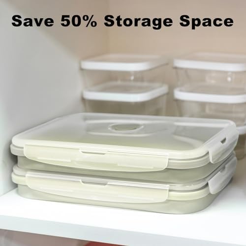 Collapsible Silicone Food Storage Containers Set with Lid & Air Ven, 2000ml - Image 2