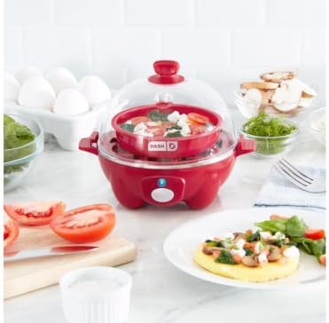 Dash Rapid Egg Cooker, 7 Eggs, Hard Boiled, Poached & Omelettes, Red - Image 5