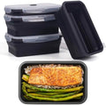 Collapsible Food Storage Containers with Lids, 4 Pack, 40 oz Silicone 1-Compartment Meal Prep Containers Reusable, Lunch Bento Boxes for Adults, Microwave Freezer Dishwasher Safe, BPA-Free, Black by Annaklin