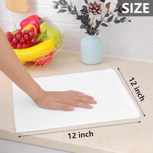 Homaxy 100% Cotton Waffle Weave Kitchen Dish Cloths 18-Pack, White - Image 5