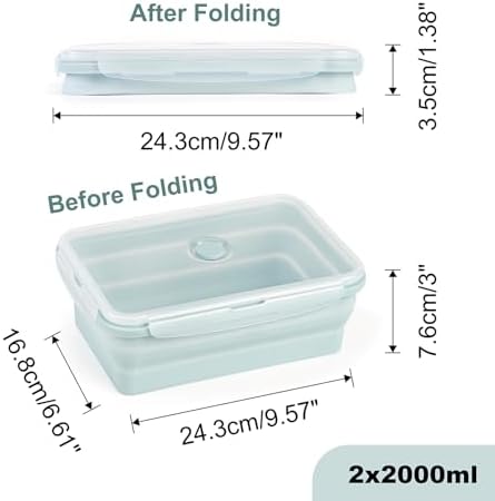 Extra Large Collapsible Silicone Food Storage Containers with Lid, 68oz - Image 4