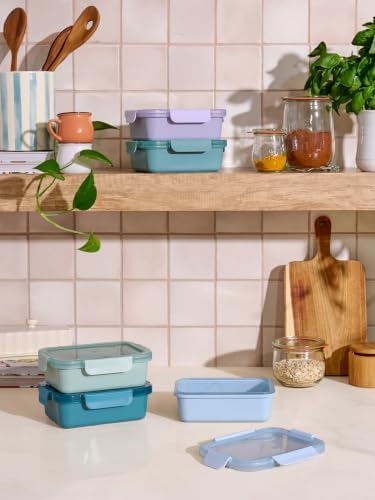 Ello Color Lock Ceramic-Coated 3.4 Cup Meal Prep Containers, 10 Pc, Blue - Image 3