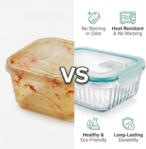 5-Packs, 36 Oz Glass Meal Prep Containers with Snap Locking Lids Glass Food Containers,Airtight Lunch Container,Microwave, Oven, Freezer and Dishwasher - Image 6