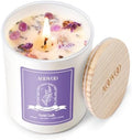 AOOVOO Lavender Scented Candles for Women - Aromatherapy Candle with Crystals Inside, 7oz Soy Candles for Home Scented, Birthday Gifts Mothers Day Candle for Women Mom by AOOVOO