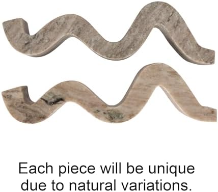 Bloomingville Marble Wave Double Taper Candle Holder, Beige - Image 6
