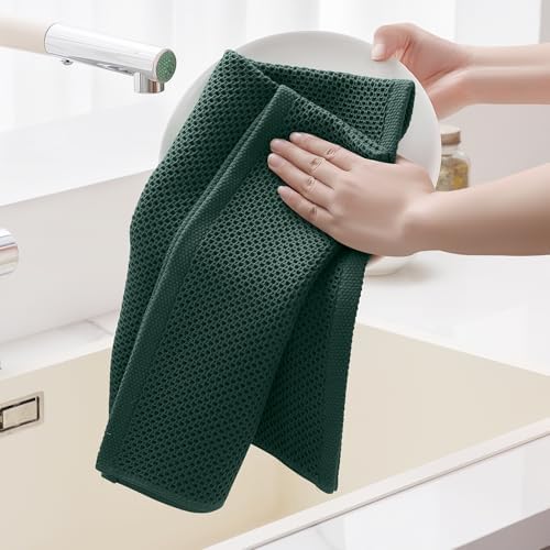Homaxy 100% Cotton Oversized Waffle Weave Kitchen Towels 4-Pack - Image 4