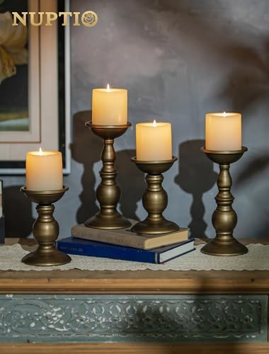 NUPTIO Bronze Candle Holder for Pillars: Table Centerpiece for 3" Candles - Image 3