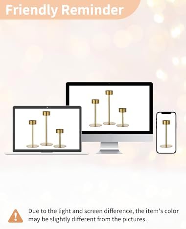 NUPTIO Candlestick Holders for Table Centerpiece, Set of 3 Gold Decor - Image 5