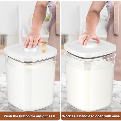 TBMAXS Airtight Rice Container 20 Lbs, Clear PET Plastic Food Storage Container Bin For Flour Sugar, Dry Food Holder with Easy Locking Lid for Kitchen Pantry Organization and Storage - Image 4