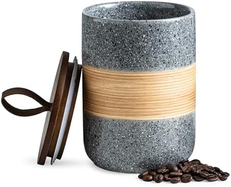 Miamolo Airtight Coffee Container, Ceramic Jar with Lid for Coffee Storage by Miamolo
