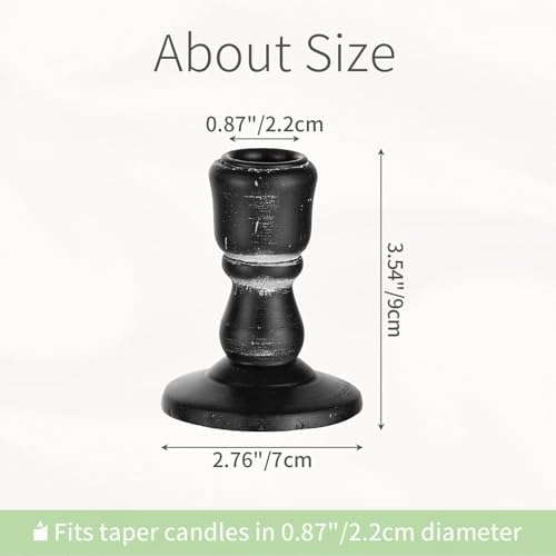 Wooden Candlestick Holders Rustic: Farmhouse Taper Candle Holder - Image 6