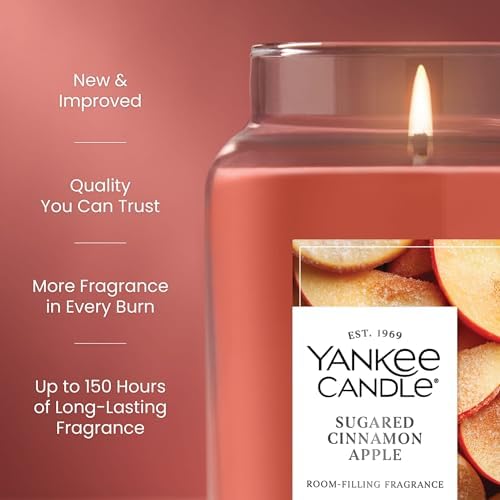 Yankee Candle Sugared Cinnamon Apple, Scented Candle, 22oz Large Jar with up to 150 Hour Burn Time, Giftable (Pack of 4) - Image 3