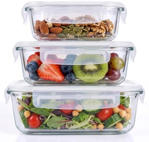 Food Storage Containers with Airtight Lid,3 Set,Oven,Freezer Safe by Unknown