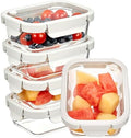 Vtopmart 5 Pack Glass Food Storage Containers with Glass Lids & Air Vent by Vtopmart