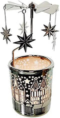 kingnero Gift Carousel Candle Tea Light Holder Rotary Candle Holder Spinning Candleholder Metal Windmill Candlestick for Home Decor (North Star) by kingnero